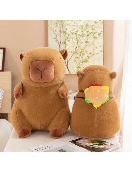 peluche capybara burger hamburger coussin deco kids enfant castor tahiti fenua shopping