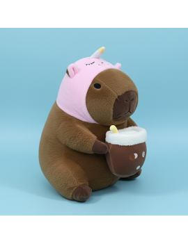 peluche capybara bubble tea coussin plush cute kawaii licorne castor tahiti fenua shopping