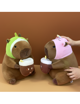 peluche capybara bubble tea coussin plush cute kawaii licorne castor tahiti fenua shopping