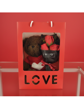 pack peluche + bouquet roses cadeau idéal pour son amoureuse amoureux