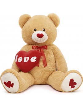 peluche ours marron love 150cm