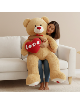 peluche ours marron love 150cm