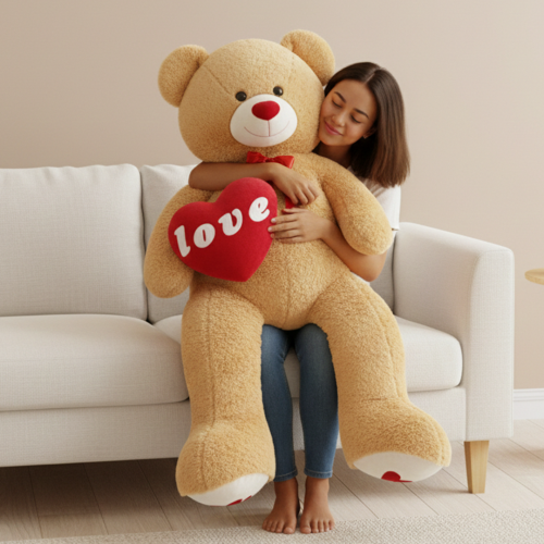 peluche ours marron love 150cm