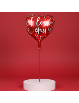 ballon cœur + tige décoration ideale pour une saint valentin réussie