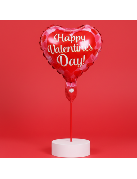 ballon cœur + tige décoration ideale pour une saint valentin réussie