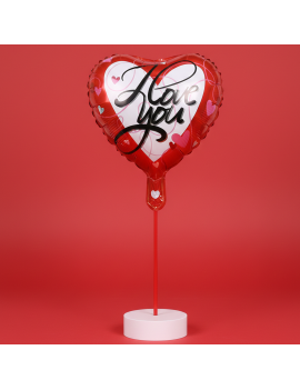 ballon cœur + tige décoration ideale pour une saint valentin réussie