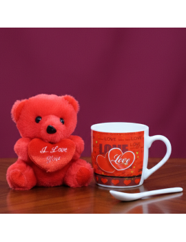 coffret peluche ours love + tasse idée de cadeaux pour la saint valentin fenua shopping tahiti