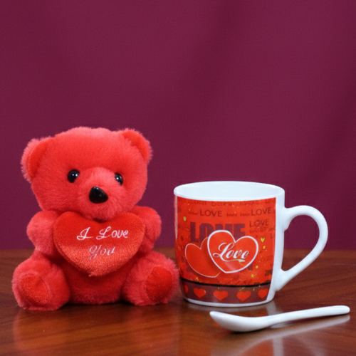 coffret peluche ours love + tasse idée de cadeaux pour la saint valentin fenua shopping tahiti