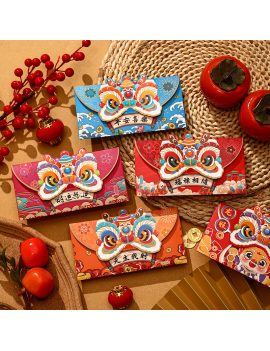 set 4 enveloppes lion nouvel an chinois chinese new year argent sous economie tahiti fenua shopping