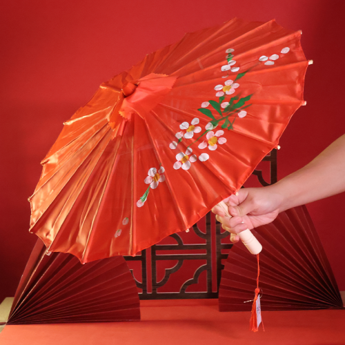 ombrelle rouge adulte parapluie nouvel an chinois rouge red flower tahiti fenua shopping
