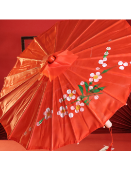 ombrelle rouge adulte parapluie nouvel an chinois rouge red flower tahiti fenua shopping