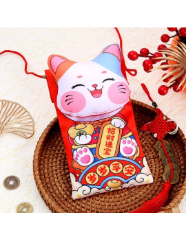 sac pochette cat nouvel an chinois chat chinese new year argent sous rangement tahiti fenua shopping