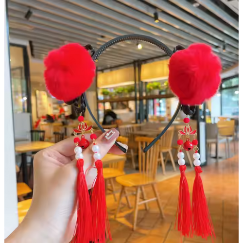 serre tete pompon nouvel an chinois asiatique fleurs traditionnelles accessoire cheveux tahiti fenua shopping