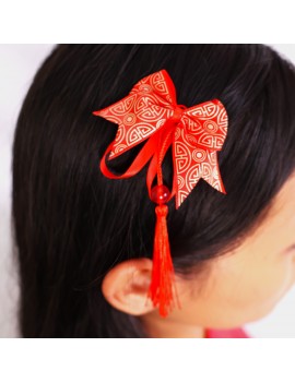 set 2 barrettes noeud nouvel an chinois chinese new year accessoire cheveux tahiti fenua shopping