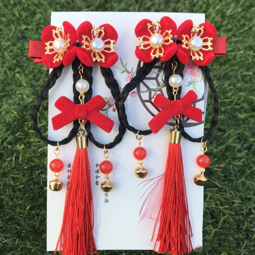 set 2 barrettes noeud nouvel an chinois chinese new year accessoire cheveux tahiti fenua shopping