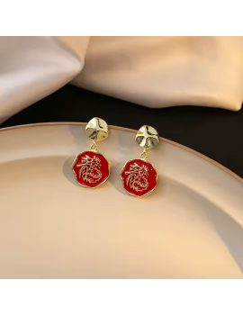 boucles red gold doré rouge nouvel an chinois asiatique traditionnel fête accessoire bijoux femme tahiti fenua shopping