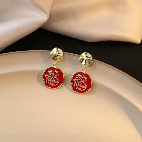 boucles red gold doré rouge nouvel an chinois asiatique traditionnel fête accessoire bijoux femme tahiti fenua shopping