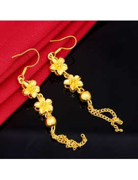 boucles d'oreilles pendantes gold flower fleur or doré accessoire earrings earing tahiti fenua shopping