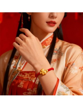 bracelet cheval nouvel an accessoire corde rouge or doré red gold tahiti fenua shopping