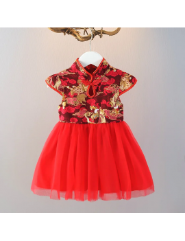 robe nouvel an chinois red tulle enfant kids chinese new year rouge habillement dress tahiti fenua shopping