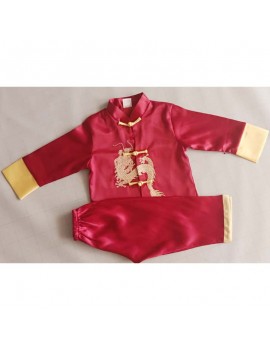 top + pantalon satine nouvel an chinois dragon enfant kids chinese new year rouge habillement dress tahiti fenua shopping