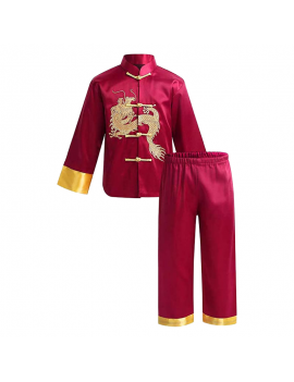 top + pantalon satine nouvel an chinois dragon enfant kids chinese new year rouge habillement dress tahiti fenua shopping