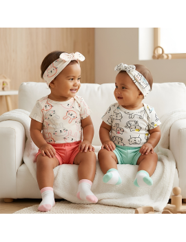 set bebe body + short + chaussettes + bandeau habits pour bébé fenua shopping tahiti comfy clothes for babies