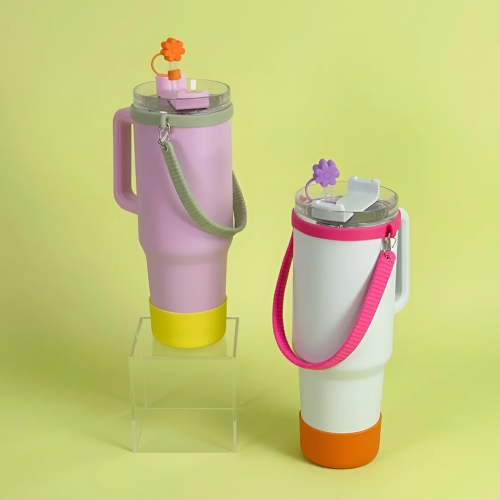 pack tumbler + accessoires color block tumbler isotherme et ses accessoires colorés et fun fenua shopping tahiti