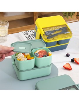 lunch box carre 4 compartiments repas dejeuner pvc vaisselle tahiti fenua shopping