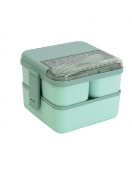 lunch box carre 4 compartiments repas dejeuner pvc vaisselle tahiti fenua shopping