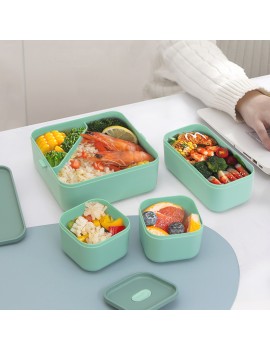 lunch box carre 4 compartiments repas dejeuner pvc vaisselle tahiti fenua shopping