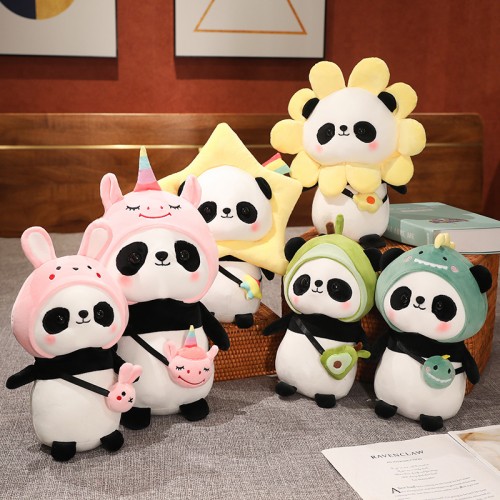 peluche panda capuche kawaii plush coussin enfant kids tahiti fenua shopping