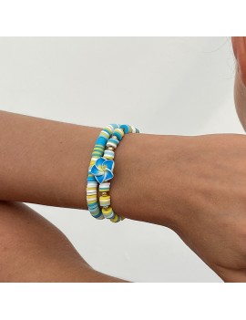 set 2 bracelets tropical flower fleur hibiscus accessoire main tahiti fenua shopping