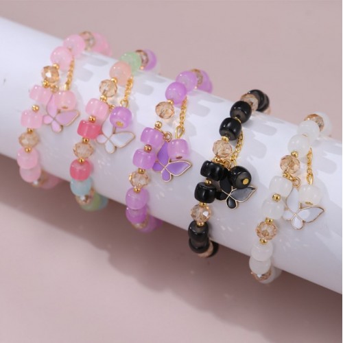 bracelets perles charm papillon accessoire enfant kids poignet tahiti fenua shopping