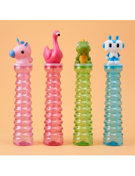 gourde longue kids ondulee enfant bouteille pvc robot licorne unicorn dino dinosaure tahiti fenua shopping