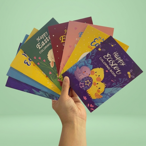 set 8 cahiers coloriage pâques easter papeterie book color enfant kids tahiti fenua shopping