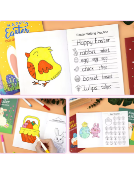 set 8 cahiers coloriage pâques easter papeterie book color enfant kids tahiti fenua shopping