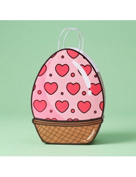 sachet cadeau oeuf 19cm gift bag oeufs en chocolat paques easter tahiti fenua shopping