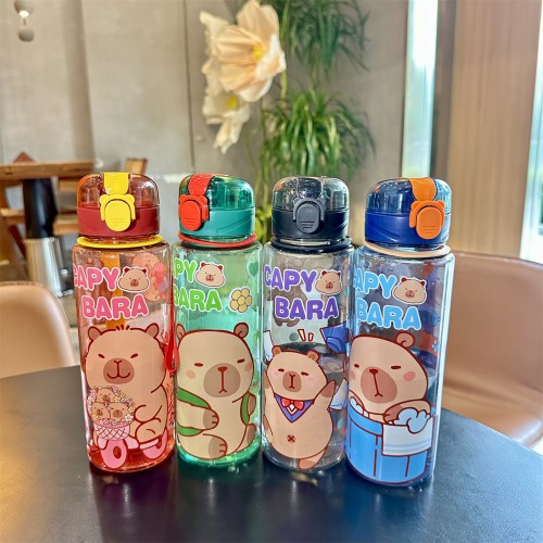 gourde kids capybara 700ml pvc bouteille color enfant boisson vaisselle capybara tahiti fenua shopping