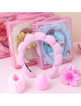 set serre tete make up 5 pieces eponges maquillage bien etre routine beaute accessoires tahiti fenua shopping