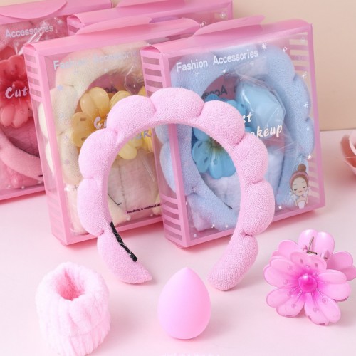 set serre tete make up 5 pieces eponges maquillage bien etre routine beaute accessoires tahiti fenua shopping