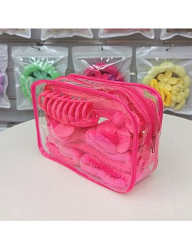 set trousse + 5 accessoires beaute routine eponge bandeau girl rangement tahiti fenua shopping