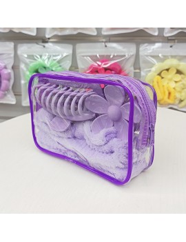 set trousse + 5 accessoires beaute routine eponge bandeau girl rangement tahiti fenua shopping