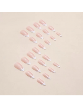 set faux ongles longs french nacre nails manucure doigts main accessoire beaute tahiti fenua shopping
