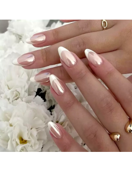 set faux ongles longs french nacre nails manucure doigts main accessoire beaute tahiti fenua shopping