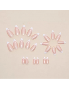 set faux ongles longs french nacre nails manucure doigts main accessoire beaute tahiti fenua shopping
