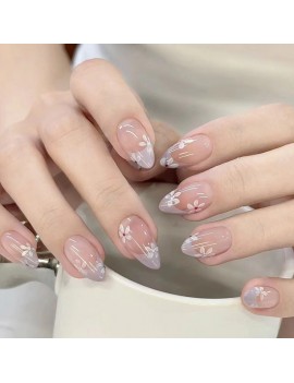 set faux ongles longs small flowers nails art manucure tropical tropic accessoire main tahiti fenua shopping