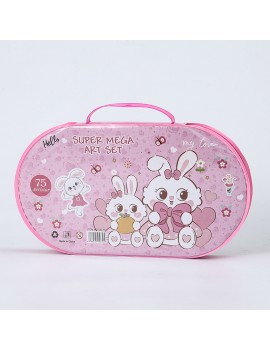 mallette coloriage kids 75pcs enfant papeterie trousse feutres fournitures tahiti fenua shopping