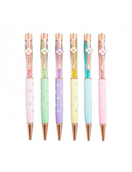 stylo strass fleur pastel glitters sparkle papeterie notes ecrire tahiti fenua shopping