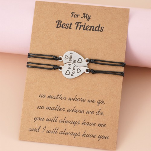 set 2 bracelets BFF cœur hand meilleure amie friendship amitie bijoux accessoire tahiti fenua shopping